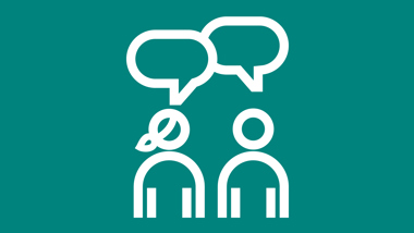 Illustration av två personer som samtalar.