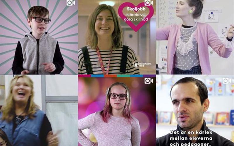 Ett collage med skärmklipp på personer från olika filmer från When you are lärare.