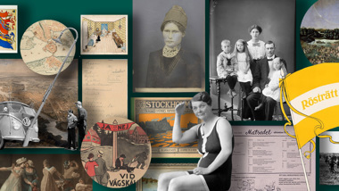 Ett kollage med gamla bilder från webbplatsen Stockholmskällan.